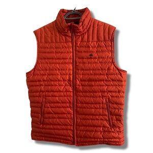 Brooks Brothers 1818 Red Fleece Goose Down Orange Vest Size Large